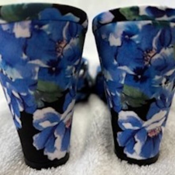 Nine West wedge slides in blue floral textile NWOT Size 8 - Picture 5 of 9